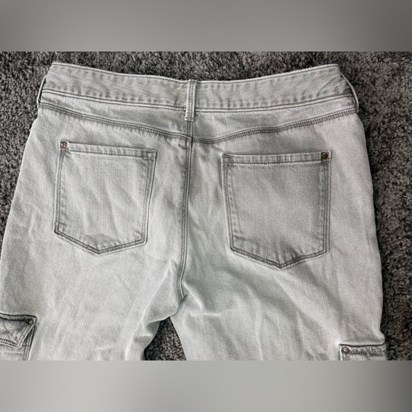 Eddie Bauer Modern slim fit cargo pockets light gray low rise denim jeans size 8 - Picture 5 of 16